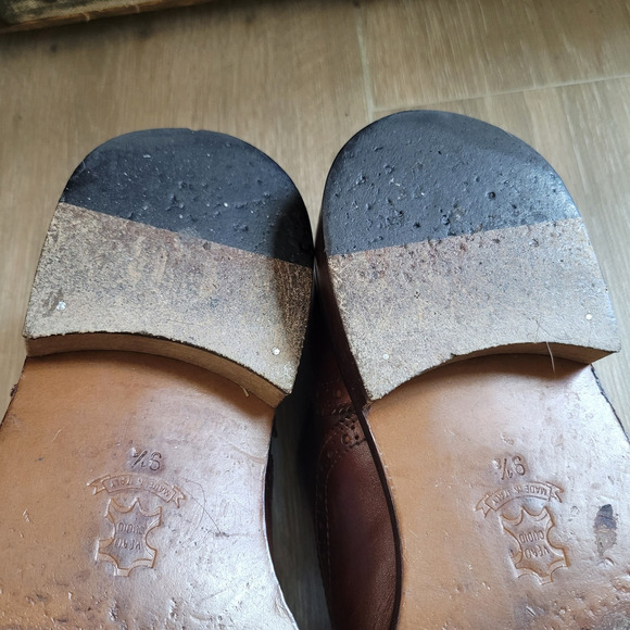 Spatarella Shoes Mens Size 10.5 Oxford Brogue Leather Made Italy Dress Formal - Picture 15 of 16